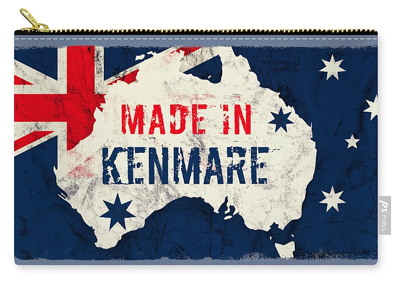 Kenmare Zip Pouch featuring the digital art Made in Kenmare, Australia by TintoDesigns