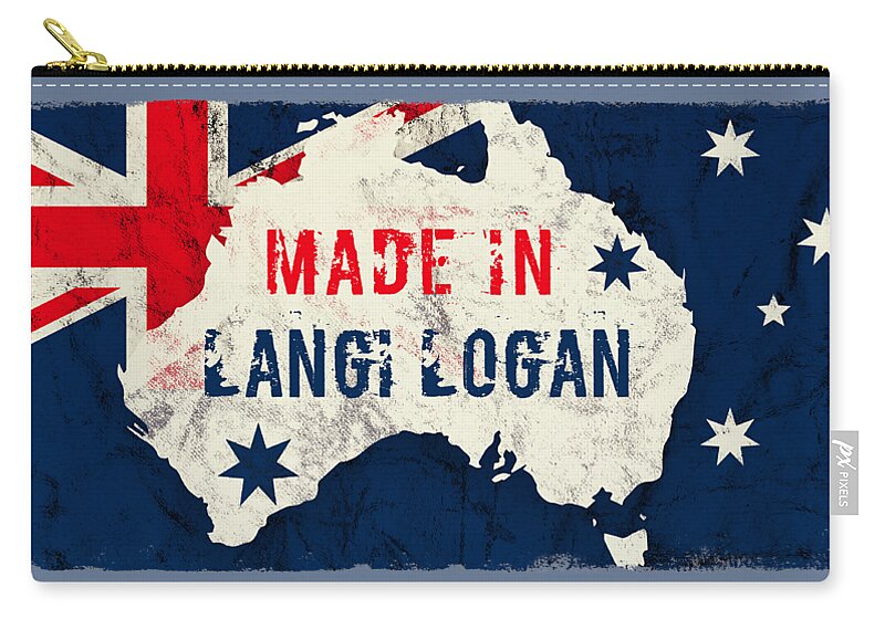 Langi Logan Zip Pouch featuring the digital art Made in Langi Logan, Australia by TintoDesigns