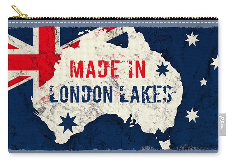London Lakes Zip Pouch featuring the digital art Made in London Lakes, Australia by TintoDesigns