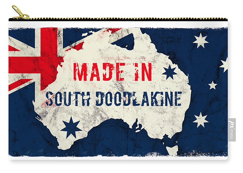 South Doodlakine Zip Pouch featuring the digital art Made in South Doodlakine, Australia #southdoodlakine #australia by TintoDesigns