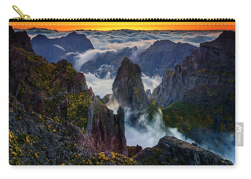 Madeira Carry-all Pouch featuring the photograph Madeira Peaks by Evgeni Dinev