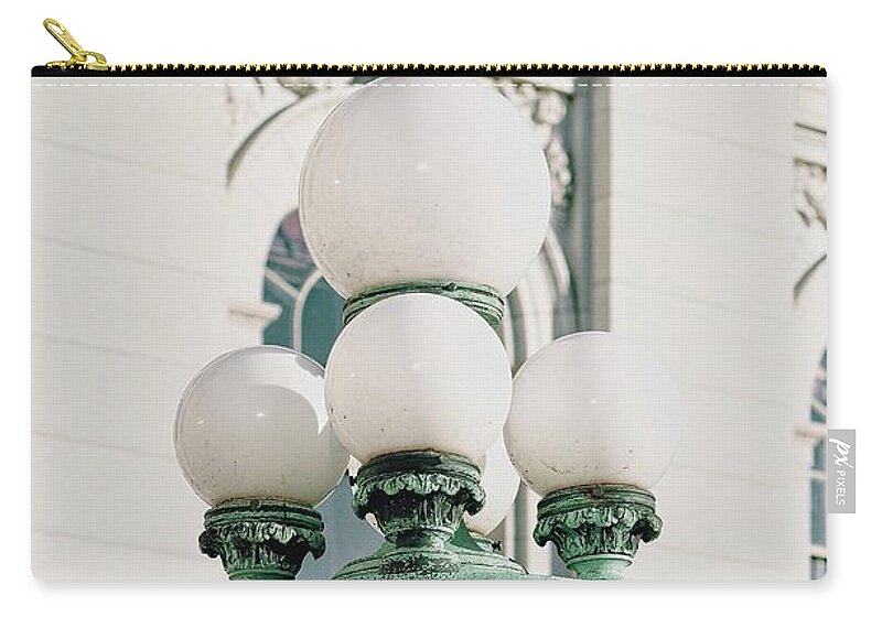 Capitol Zip Pouch featuring the photograph Madison Capitol Lamp by Steven Ralser