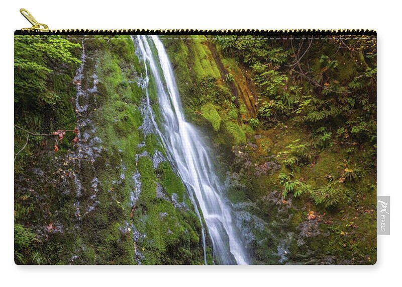 National Park Zip Pouch featuring the photograph Madison Falls #3 by Nancy Gleason