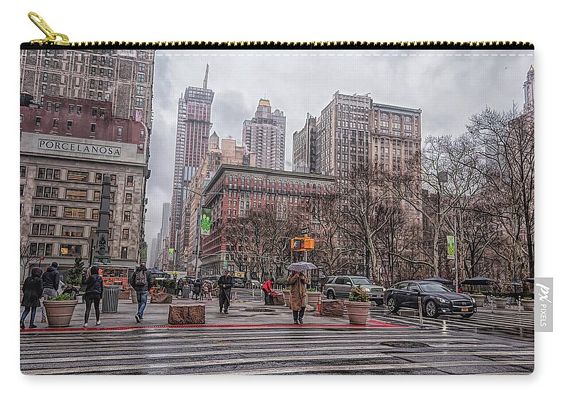 Madison Square Park Zip Pouch featuring the photograph Madison Square Park - NOMAD District NYC by Alison Frank