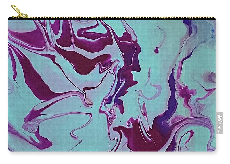 Magenta Zip Pouch featuring the painting Magenta Swirls by Lisa Neuman
