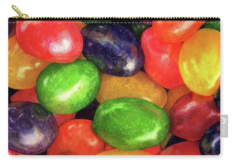 Jellybeans Zip Pouch featuring the drawing Magic Easter Beans by Shana Rowe Jackson