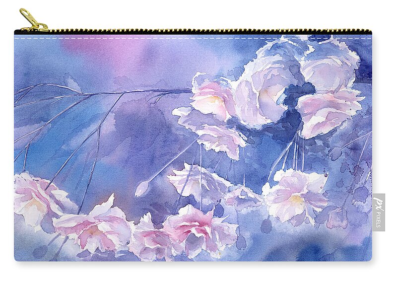 Abstract Flowers Carry-all Pouch featuring the painting Magic Glow by Espero Art