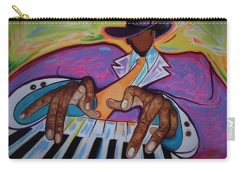 African American Art Zip Pouch featuring the painting Magic Hands by Emery Franklin