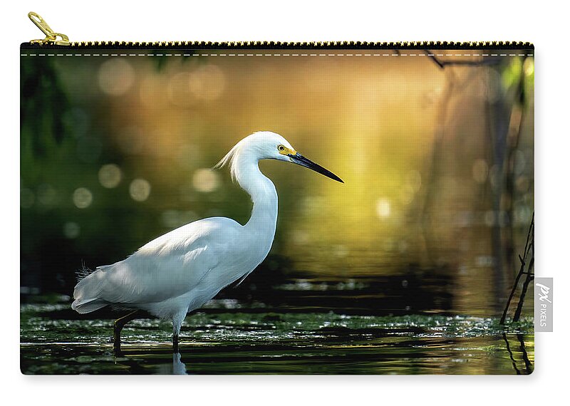 Snowy Egrets Zip Pouch featuring the photograph Magical Morning Egret by Judi Dressler