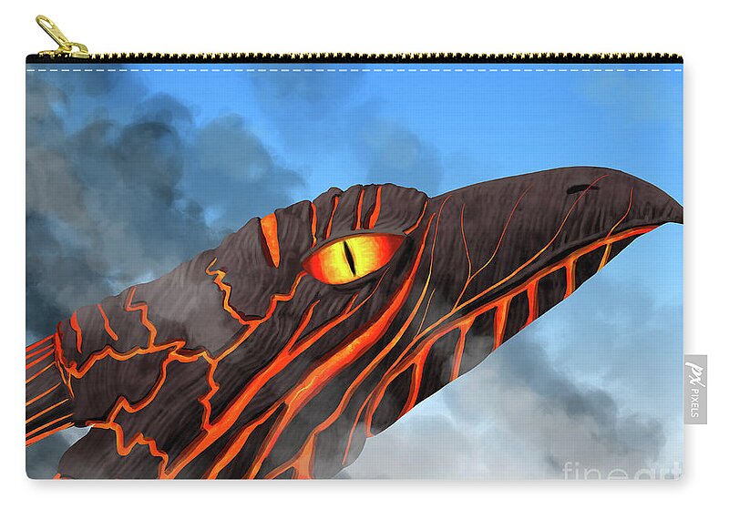 Dragon Zip Pouch featuring the digital art Magma Dragon by Rohvannyn Shaw