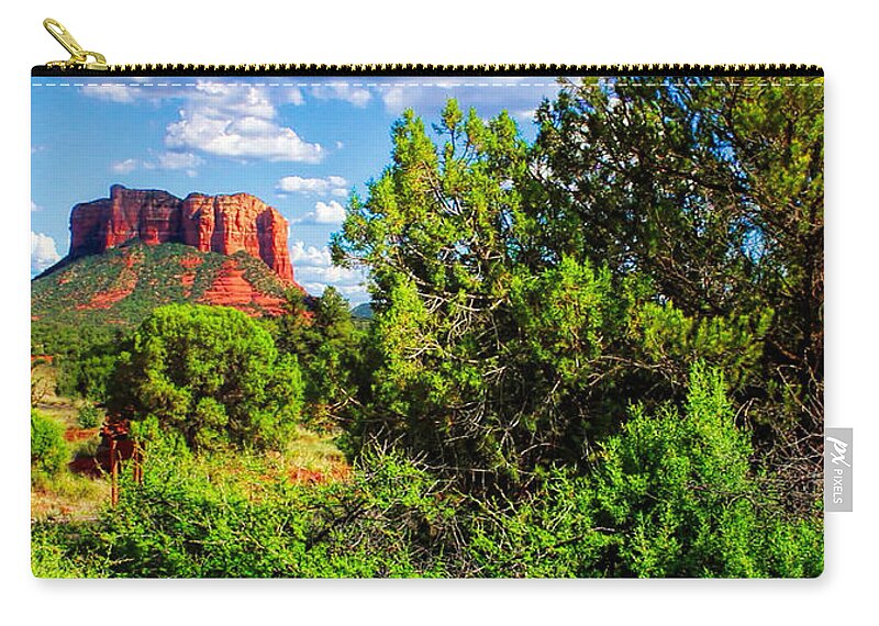 Sedona Zip Pouch featuring the photograph Magnificent Courthouse Butte  by Ola Allen