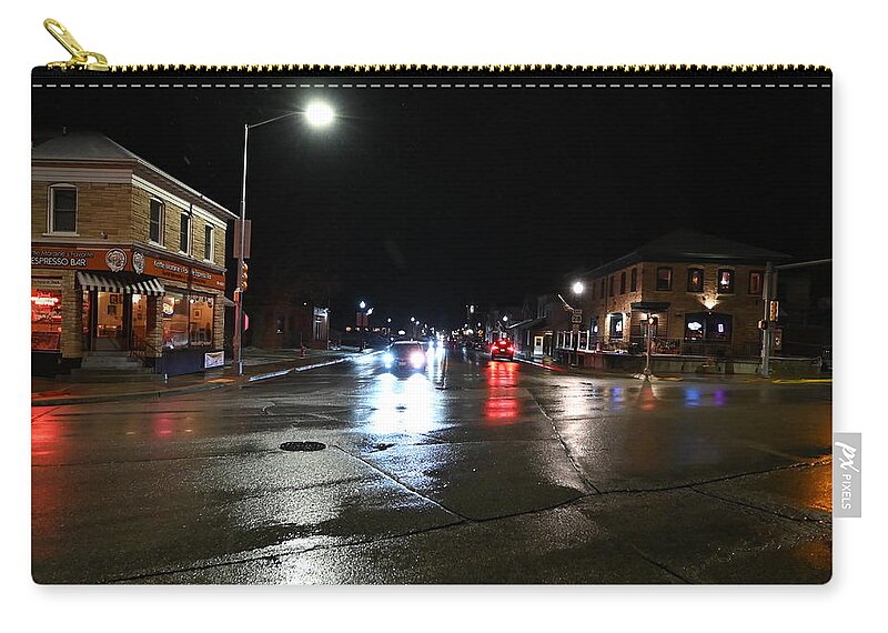 Main Zip Pouch featuring the photograph Main St. - Kewaskum by Todd Zabel