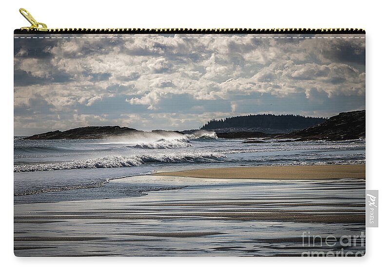 Reid State Park Zip Pouch featuring the photograph Maine Coast Beach by Elizabeth Dow
