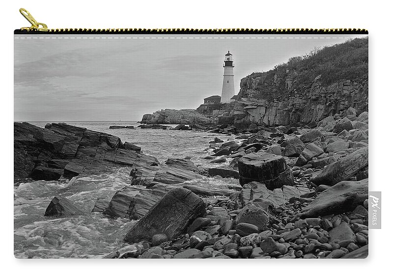 Maine Zip Pouch featuring the photograph Maine shore by Dmdcreative Photography