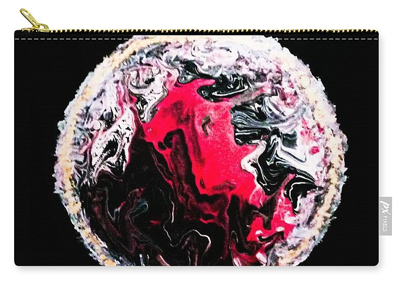 Red Zip Pouch featuring the painting Majestic Ruby by Anna Adams