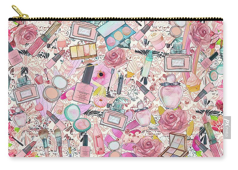 Makeup Zip Pouch featuring the digital art Makeup Sweeties by Claudia McKinney