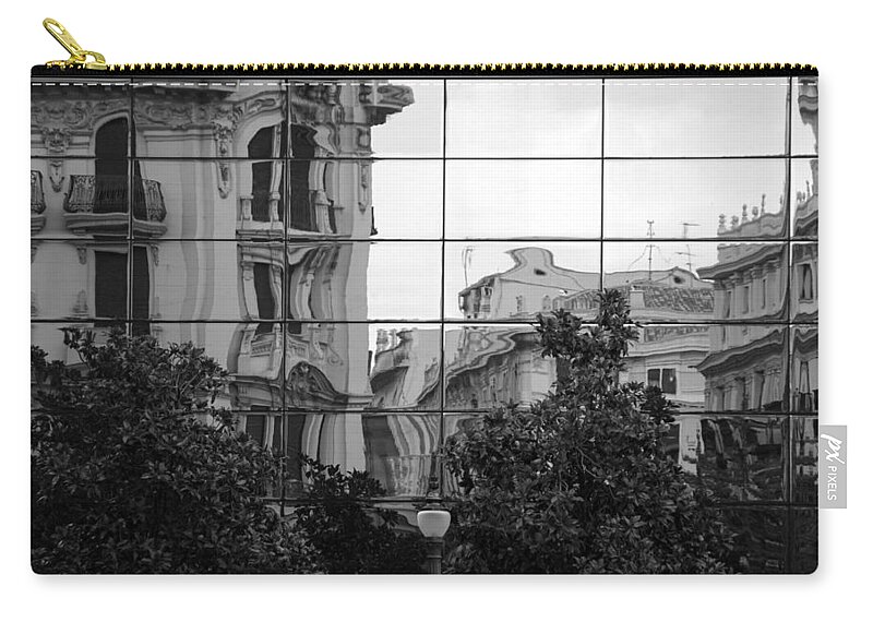 Spain Zip Pouch featuring the photograph Malaga in a mirror by Jolly Van der Velden