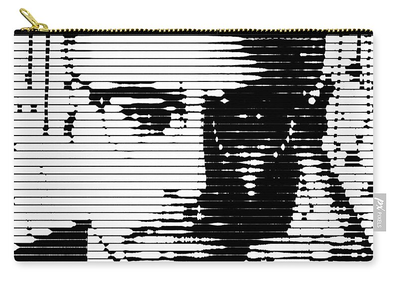 Art Zip Pouch featuring the digital art MALCOLM X - Halftone by Themayart