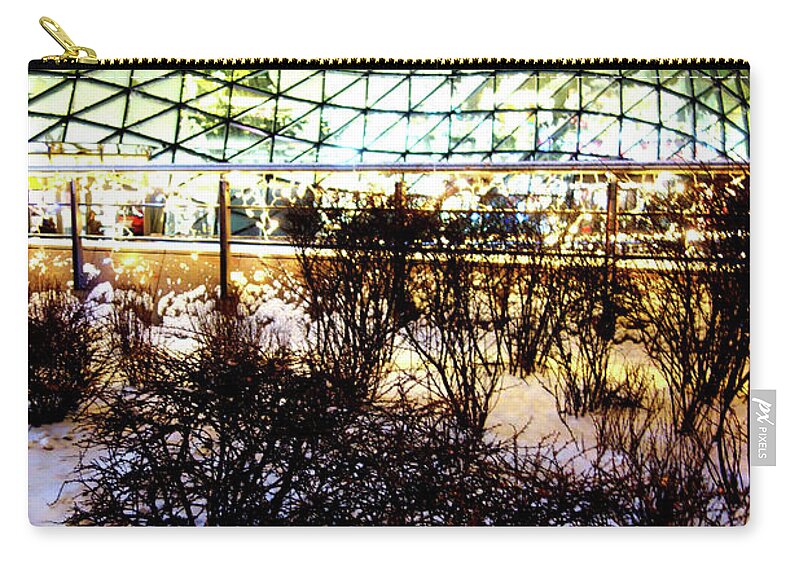 Mall Zip Pouch featuring the photograph Mall In Warsaw, Poland At Winter by John Siest