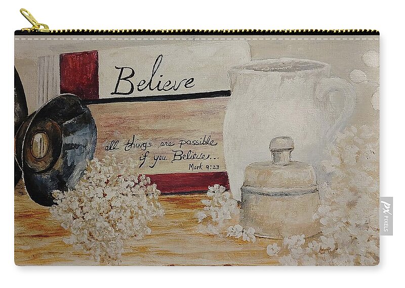 Country Living Carry-all Pouch featuring the painting Treasures from Mother's Kitchen by ML McCormick