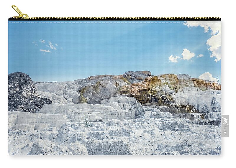 Yellowstone Zip Pouch featuring the photograph Mammoth hot spring #2 by Alberto Zanoni