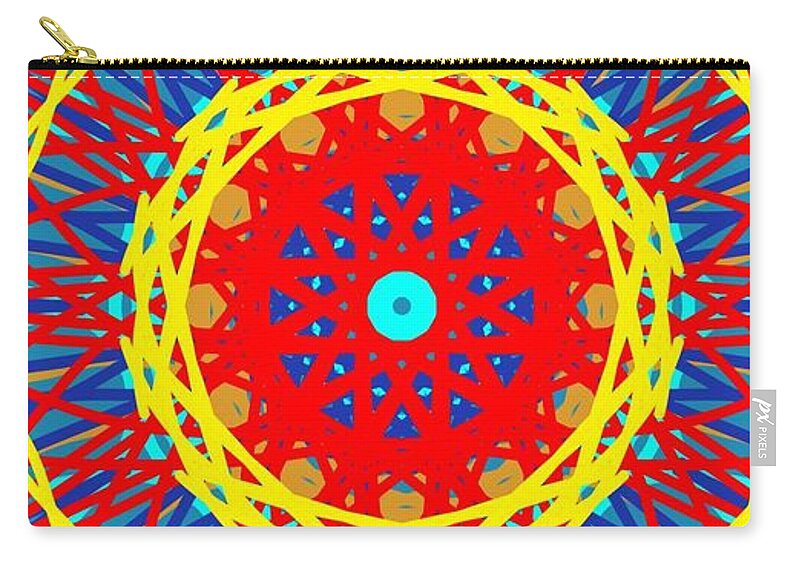 Mandala Zip Pouch featuring the digital art Mandala 01 by Faa shie