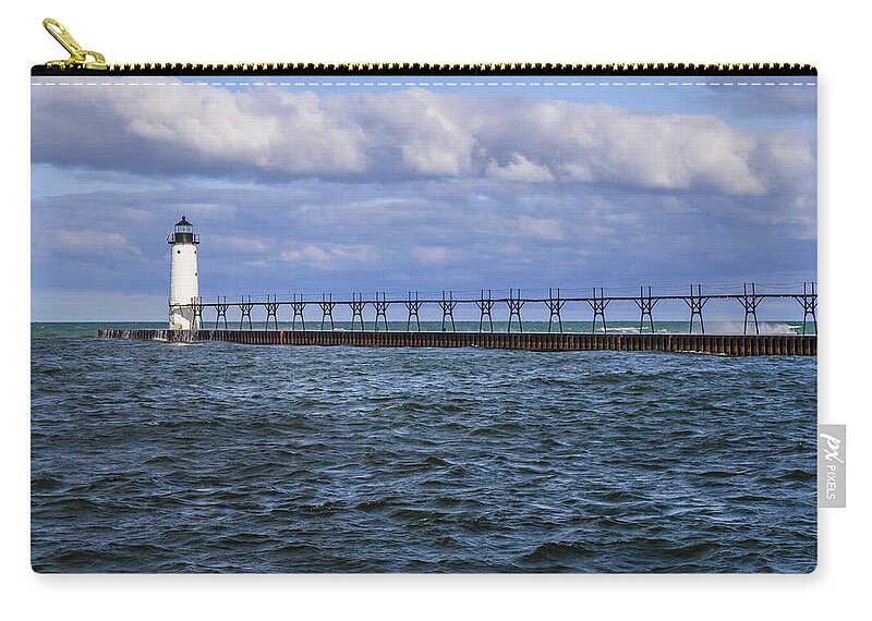 Northernmichigan Zip Pouch featuring the photograph Manistee Michigan Lighthouse IMG_4048 HRes by Michael Thomas