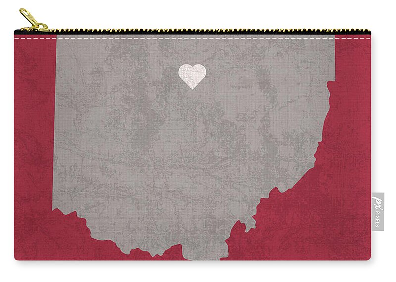 Mansfield Ohio City Map Founded 1808 Ohio State University Color Palette  Zip Pouch by Design Turnpike - Instaprints