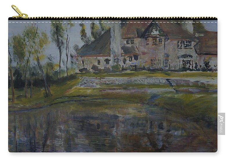 Plein Air Zip Pouch featuring the painting Mansions by Helen Campbell