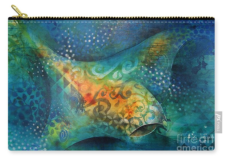 Manta Zip Pouch featuring the painting Manta Ray by Reina Cottier