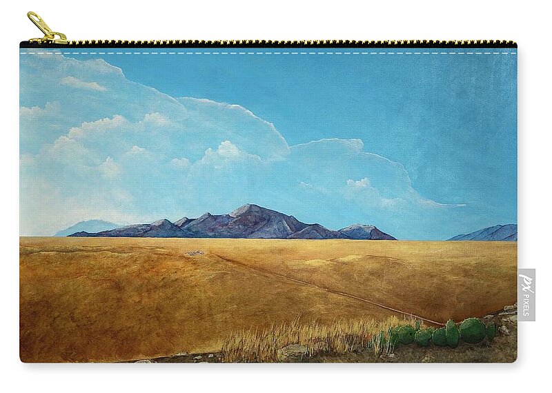 Clouds Zip Pouch featuring the painting Marfa Light by Kerry Beverly