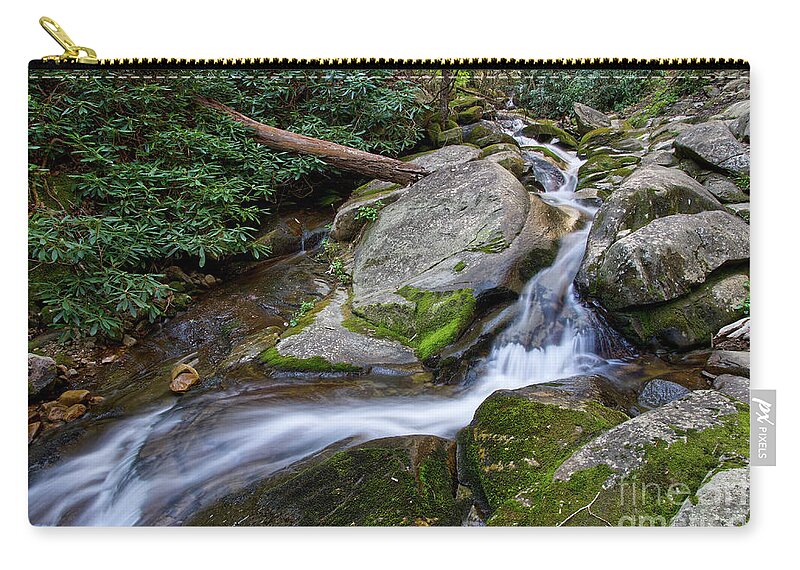Margarette Falls Zip Pouch featuring the photograph Margarette Falls 11 by Phil Perkins