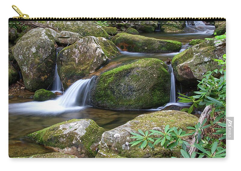 Margarette Falls Zip Pouch featuring the photograph Margarette Falls 20 by Phil Perkins