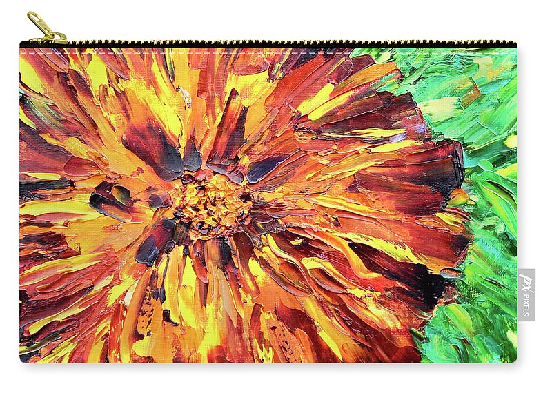 Marigold Carry-all Pouch featuring the painting Marigold Inspiration 4 by Teresa Moerer