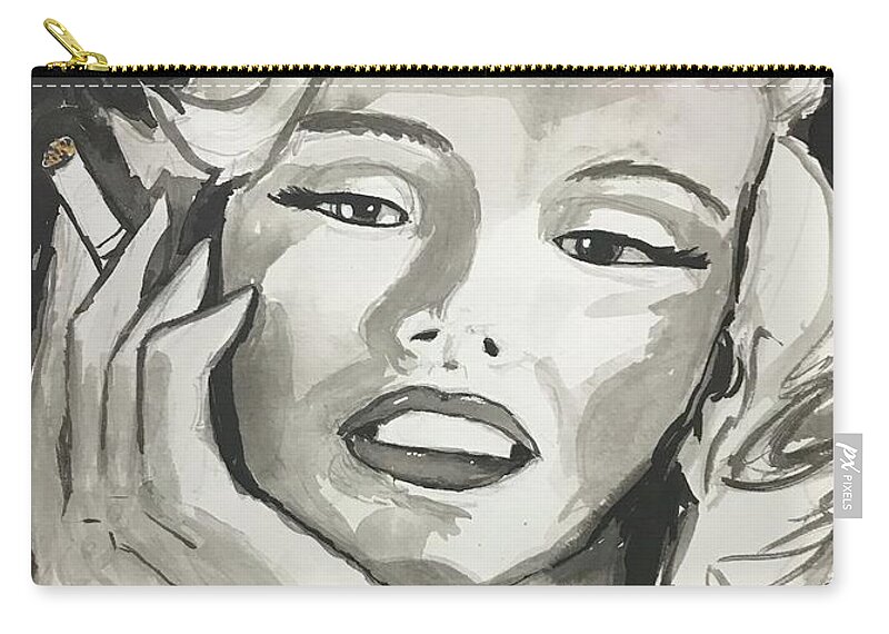 Marilyn Monroe Zip Pouch featuring the painting Marilyn by Eileen Backman
