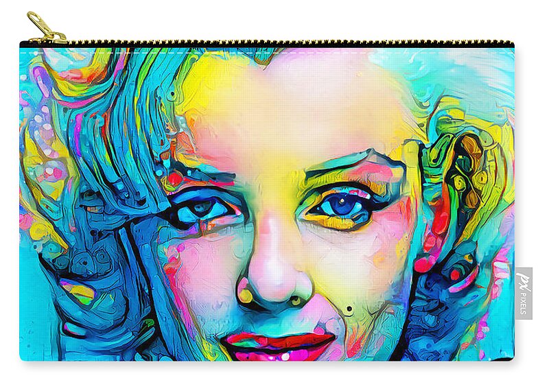 Wingsdomain Zip Pouch featuring the photograph Marilyn Monroe in Modern Contemporary 20210130 by Wingsdomain Art and Photography