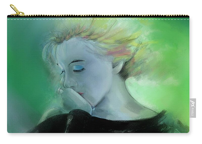 Portraits Zip Pouch featuring the painting Marilyn Monroe, Woman's Scorn. by Mark Tonelli