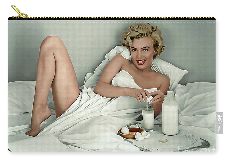 Marilyn Monroe's Breakfast Zip Pouch by Franchi Torres - Pixels