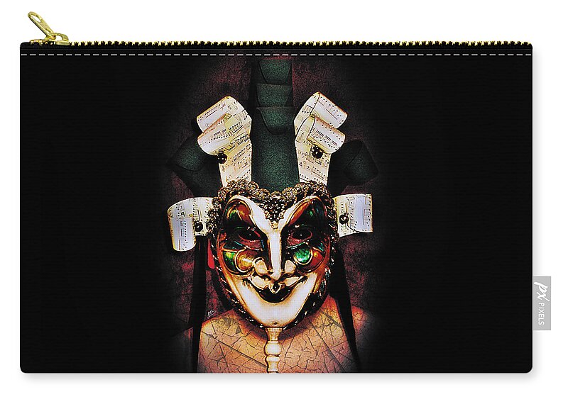 Jester Zip Pouch featuring the painting Mark 1 by Mark Baranowski