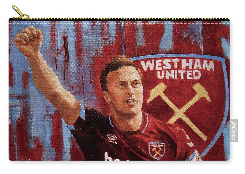 Irons Zip Pouch featuring the painting mark Noble by Barry BLAKE