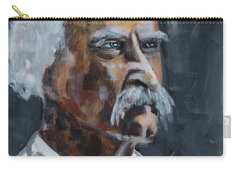 Mark Twain Zip Pouch featuring the painting Mark Twain by Mark Ross