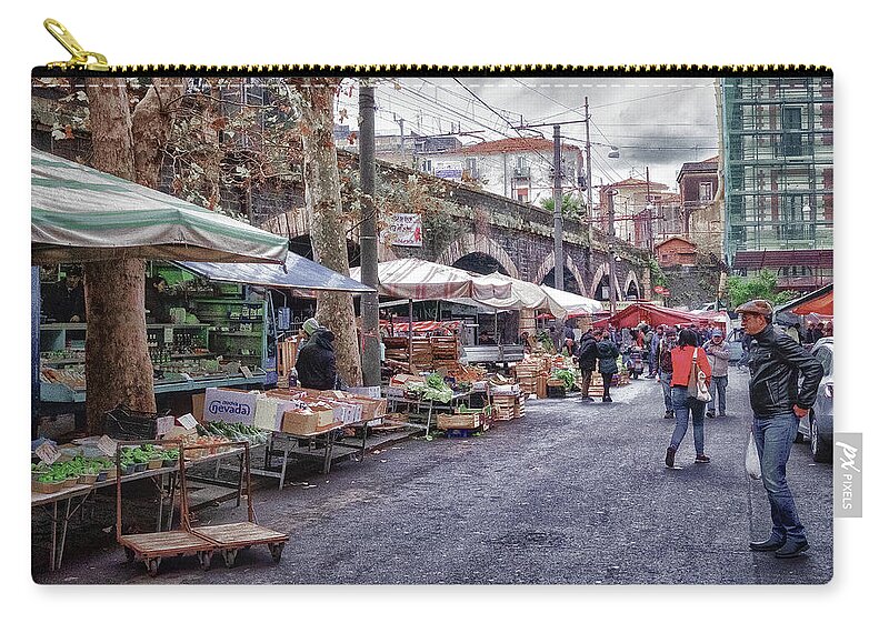Catania Carry-all Pouch featuring the photograph Market Day in Catania by Monroe Payne