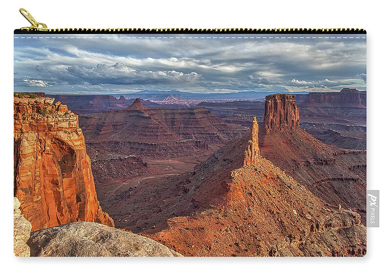 Moab Zip Pouch featuring the photograph Marlboro Point - A different sunset view by Dan Norris