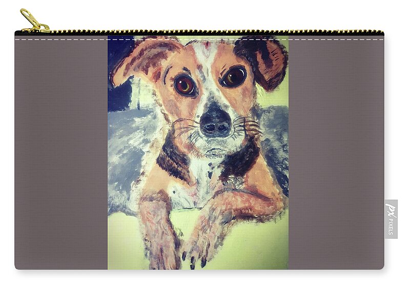 Dog Zip Pouch featuring the painting Beagle Rescue by Melody Fowler