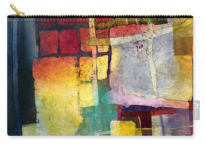 Maroon Zip Pouch featuring the painting Maroon Reverie-Cyan by Hailey E Herrera