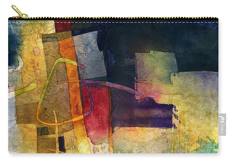 Maroon Zip Pouch featuring the painting Maroon Reverie-Indigo by Hailey E Herrera