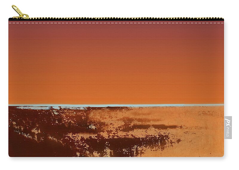 Wild Zip Pouch featuring the mixed media Marsh Sunset by Sharon Williams Eng