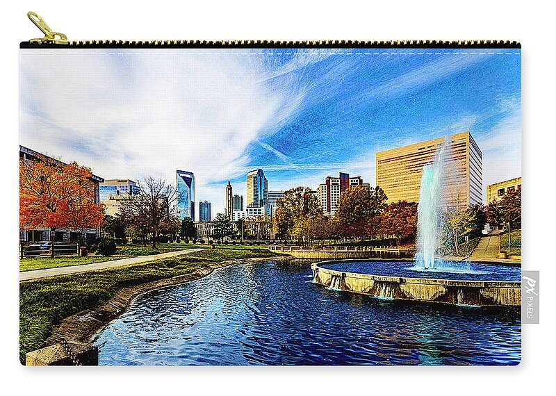 Marshall Park Carry-all Pouch featuring the digital art Marshall Park Vintage by SnapHappy Photos