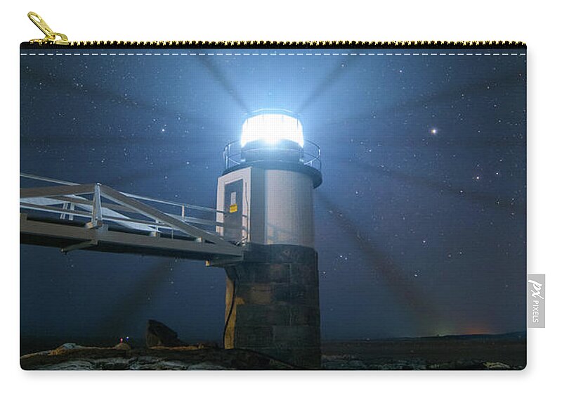 Marshall Point Lighthouse Zip Pouch featuring the photograph Marshall Point and the Milky Way by Kristen Wilkinson