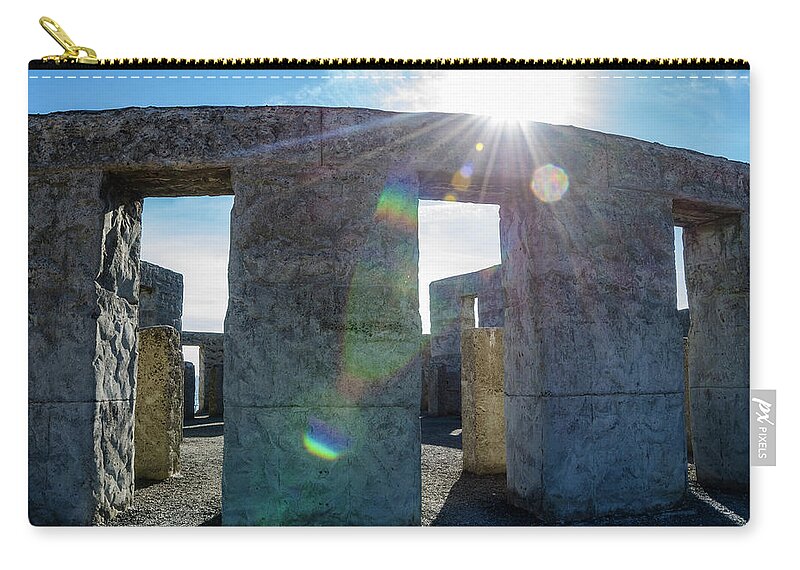 Maryhill Stonehenge Zip Pouch featuring the photograph Maryhill Stonehenge 5 by Pelo Blanco Photo
